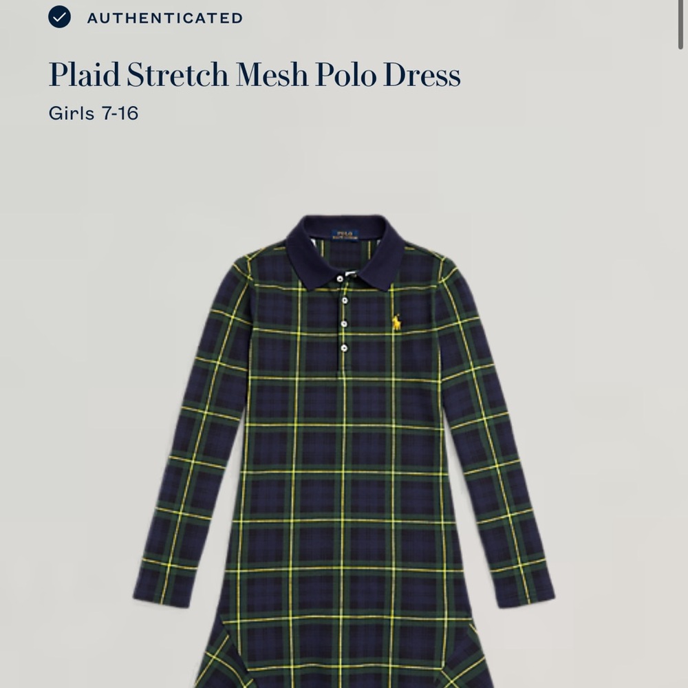 Ralph Lauren Navy and Green Plaid Polo Dress
